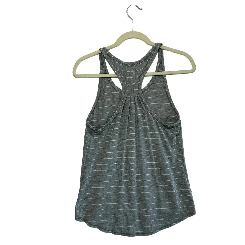Lululemon Yogi Everyday Tank Top Women's Sz 4 Soft Serve Striped Gray Racerback